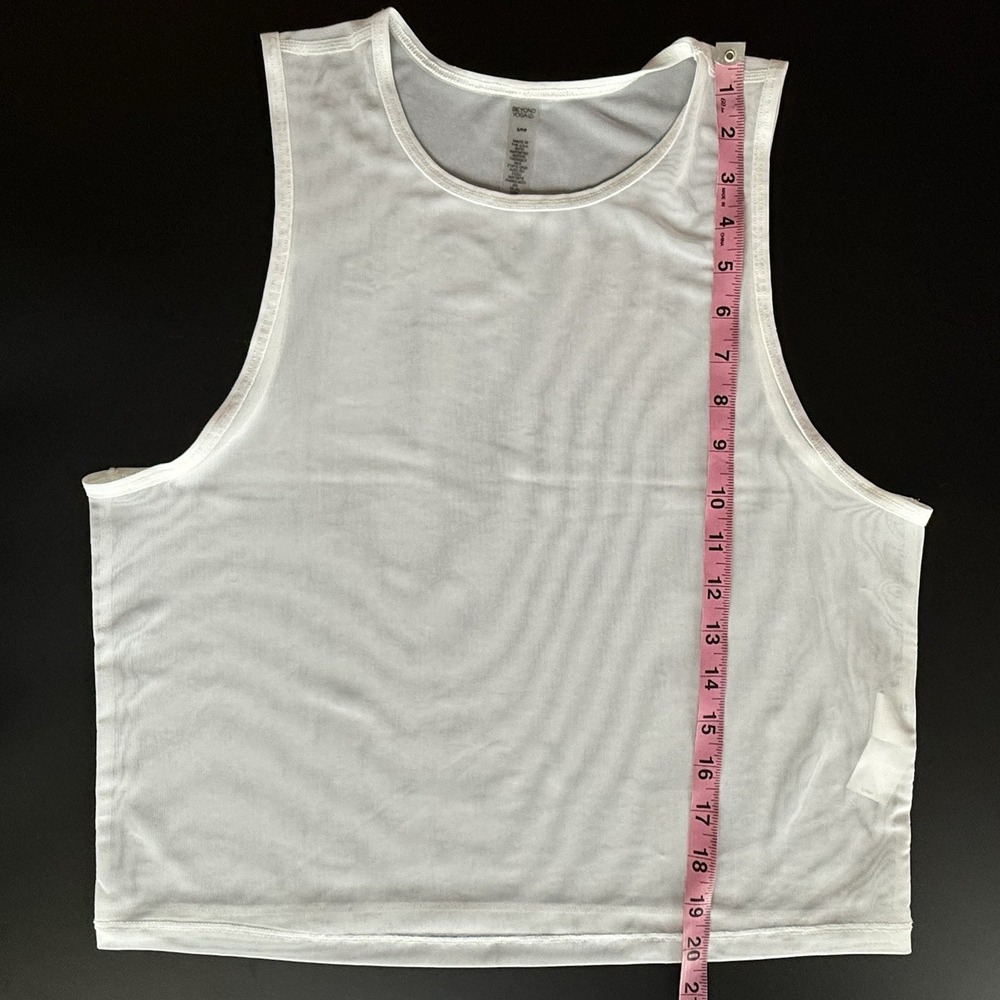 Beyond Yoga Mesh Sleeveless Tank Top Crew Neck White Breathable - Size S - Picture 6 of 6